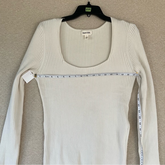 🌾 OPEN EDIT Rib Scoop Neck Sweater - Picture 6 of 11